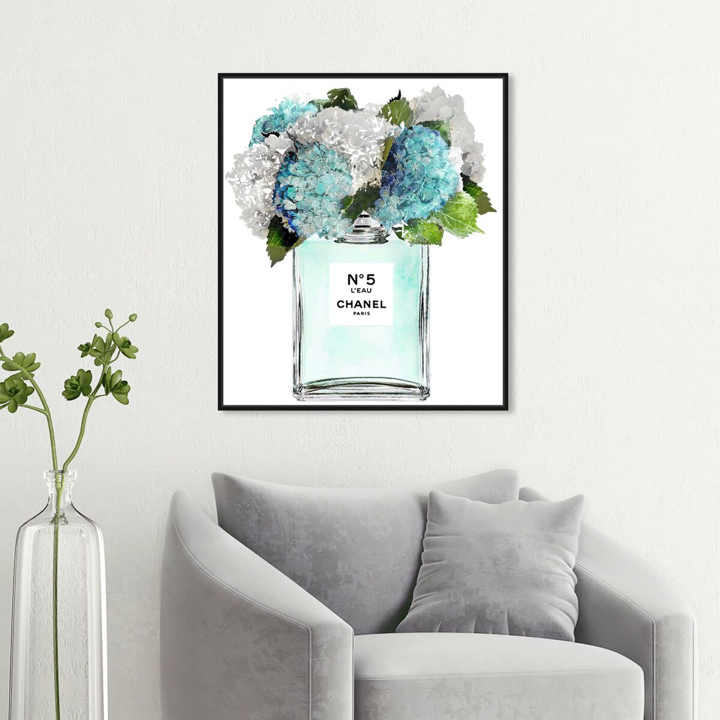 Hanging view of Bright and Airy Garden Scent Blue featuring fashion and glam and perfumes art.