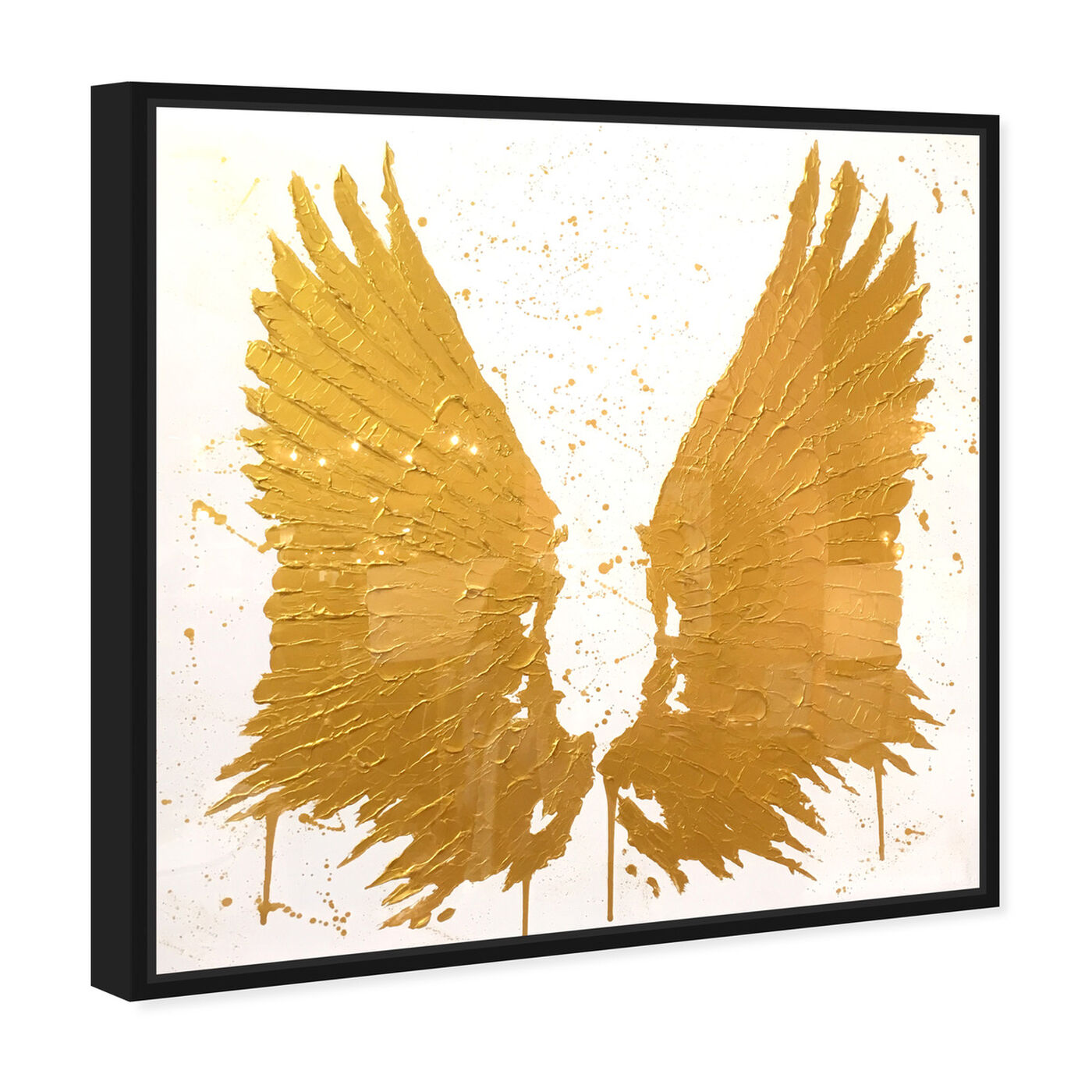 Angled view of Golden Painted Wings featuring fashion and glam and wings art.