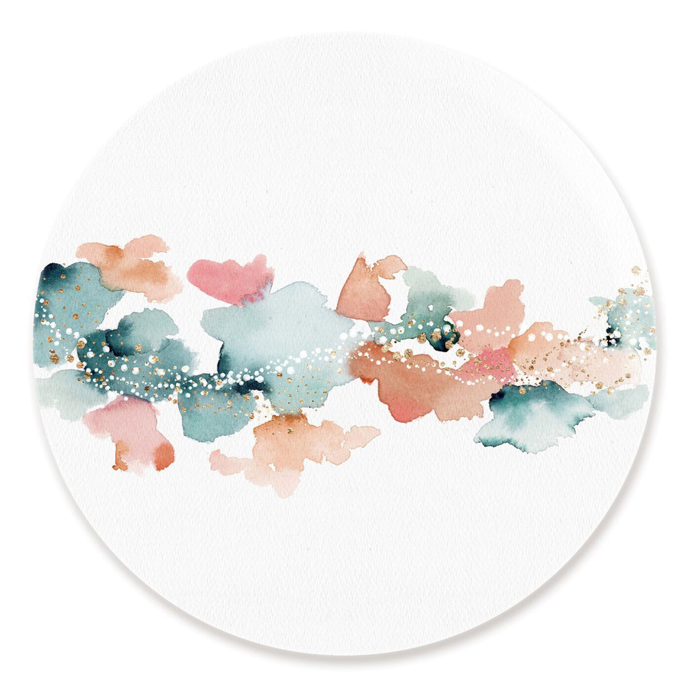 Front view of Beautiful Sunset Sky Circle featuring abstract and watercolor art.