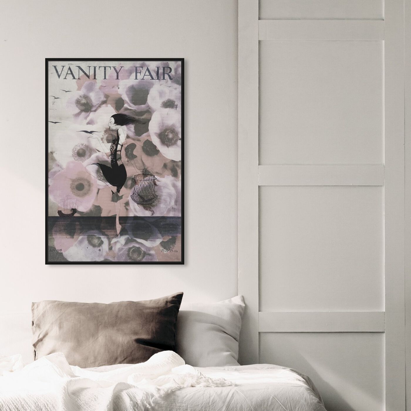 Hanging view of Vanity Fair featuring advertising and publications art.