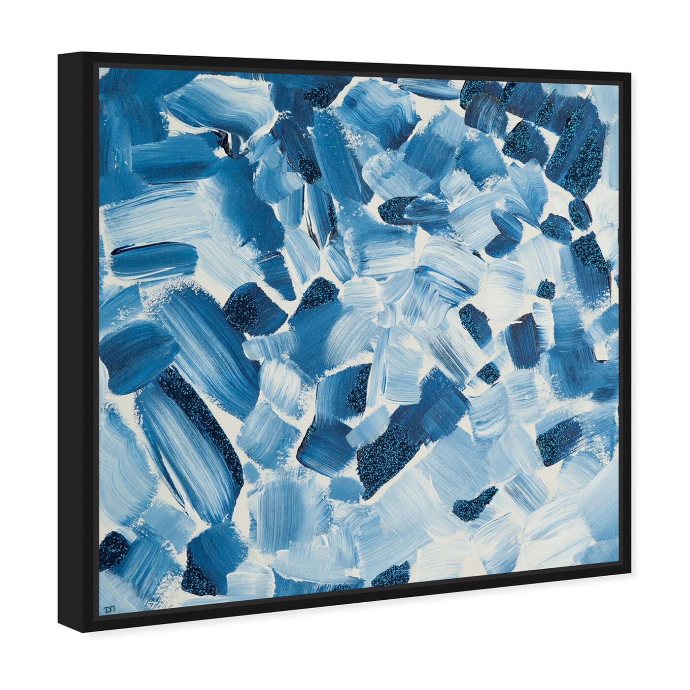 Angled view of Blue Christmas featuring abstract and paint art.