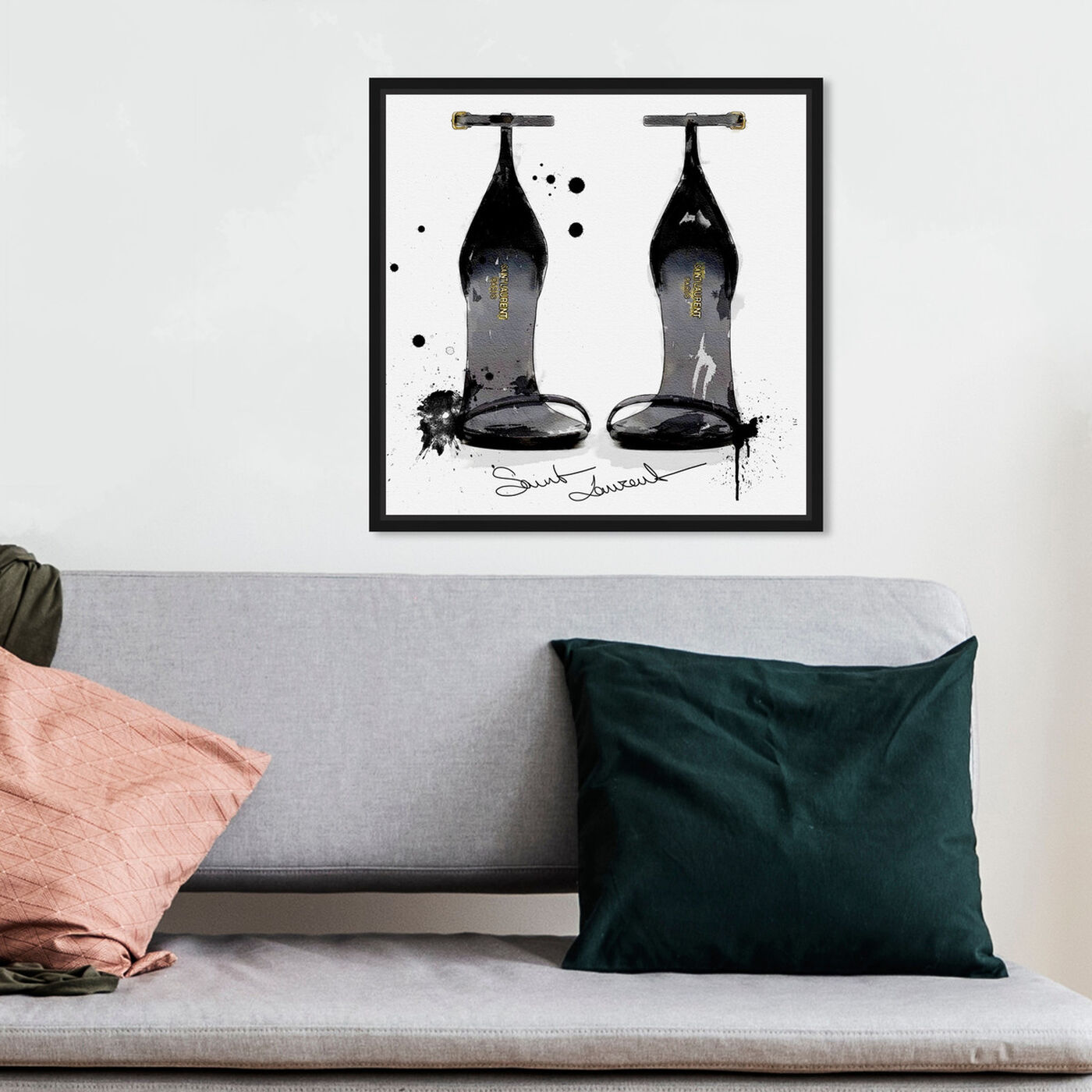 Hanging view of Perfect Black Sillhouette featuring fashion and glam and shoes art.