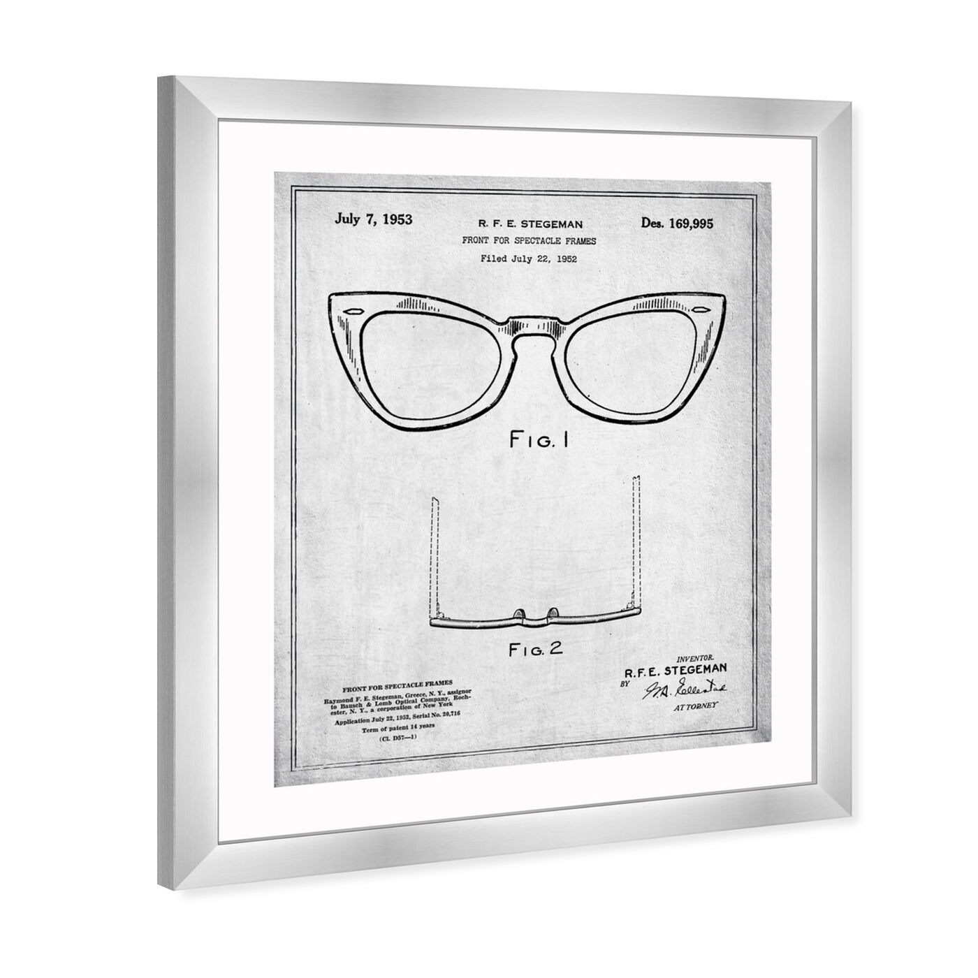 Angled view of Ray-Ban Wayfarer Spectacle Frame 1953 featuring fashion and glam and accessories art.