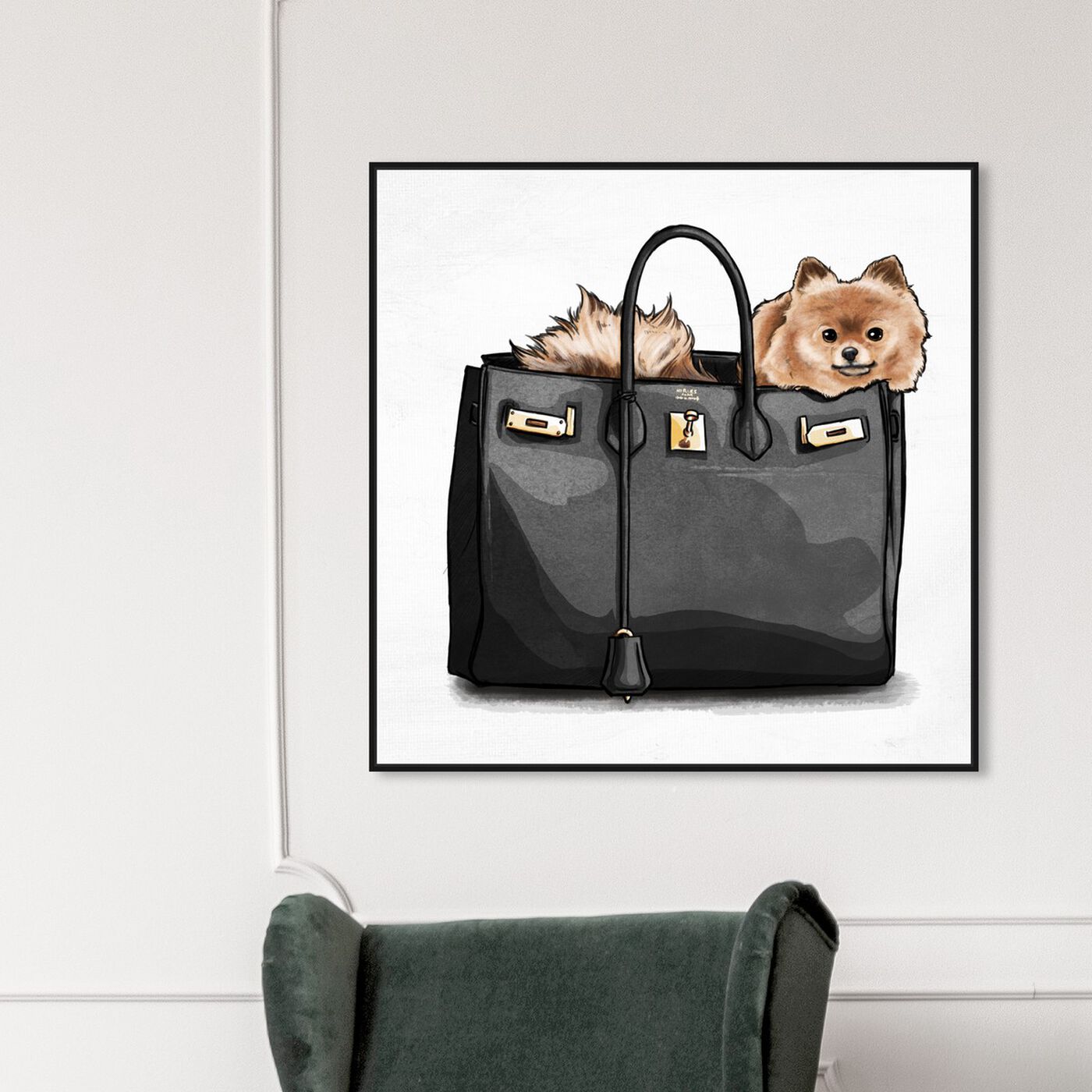Hanging view of Handbag Bestie featuring fashion and glam and handbags art.