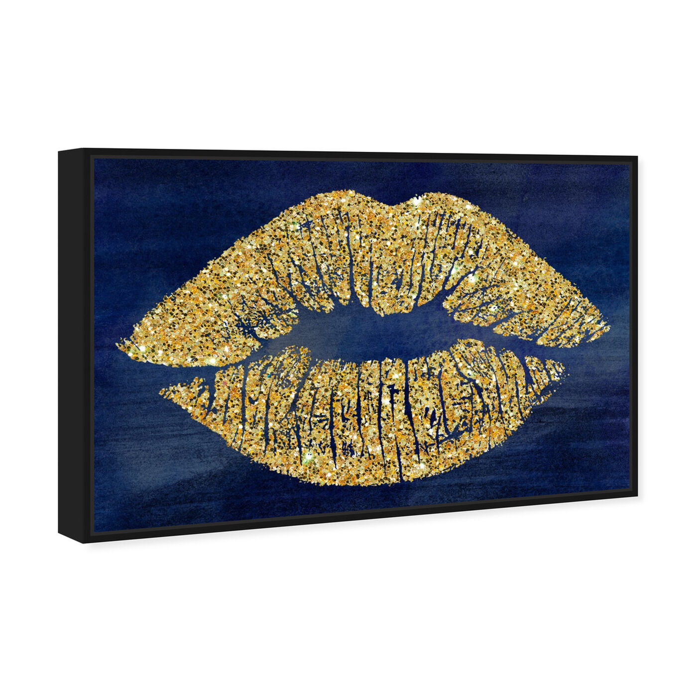 Angled view of Solid Kiss Navy Lips featuring fashion and glam and lips art.