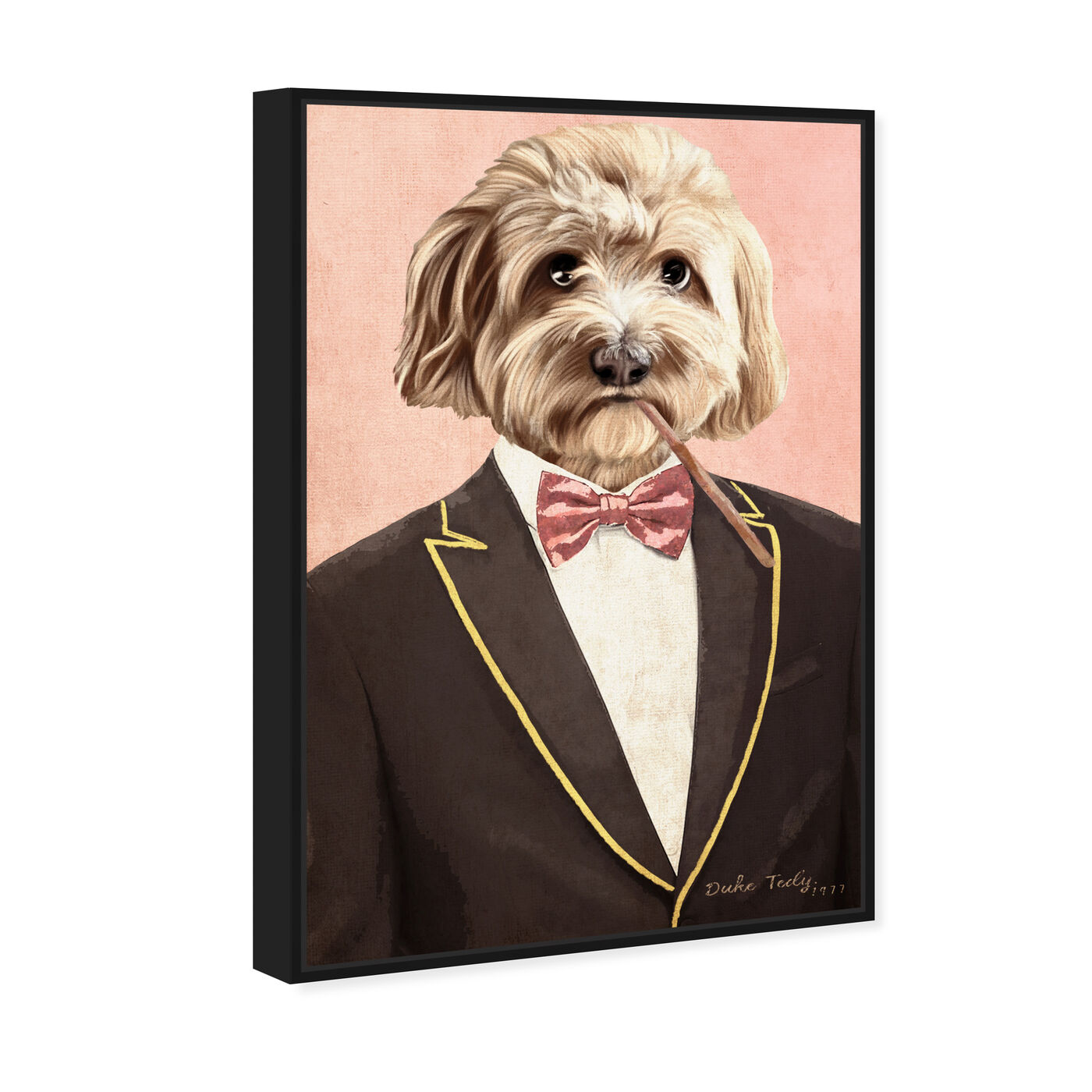 Angled view of Elegant Duke featuring animals and dogs and puppies art.