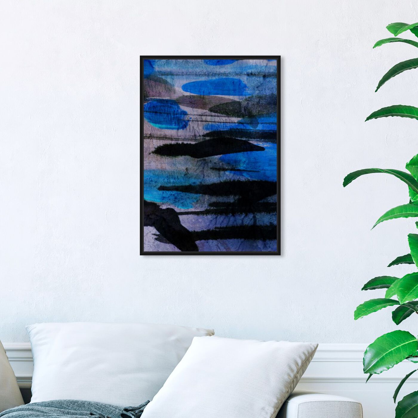 Hanging view of Andes Blues featuring abstract and paint art.