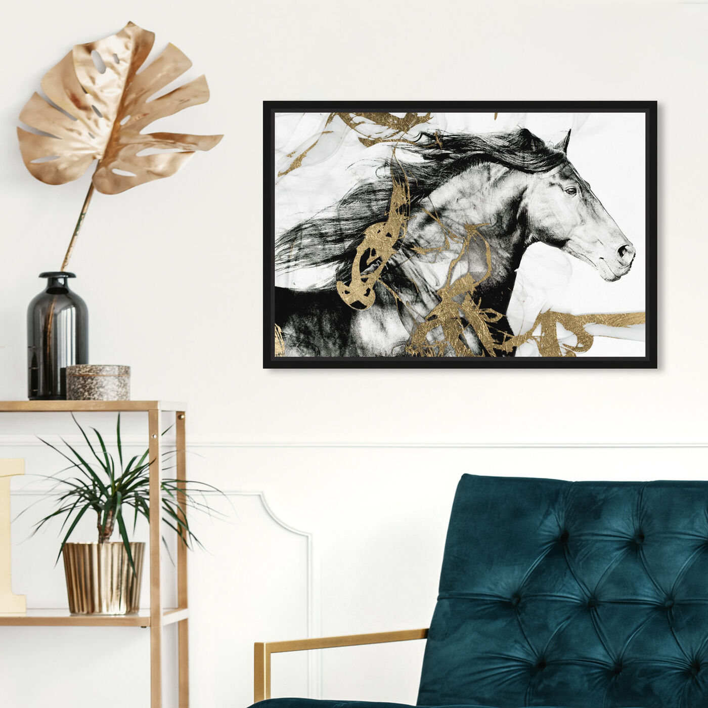 Hanging view of Gold and Black Beauty featuring animals and farm animals art.