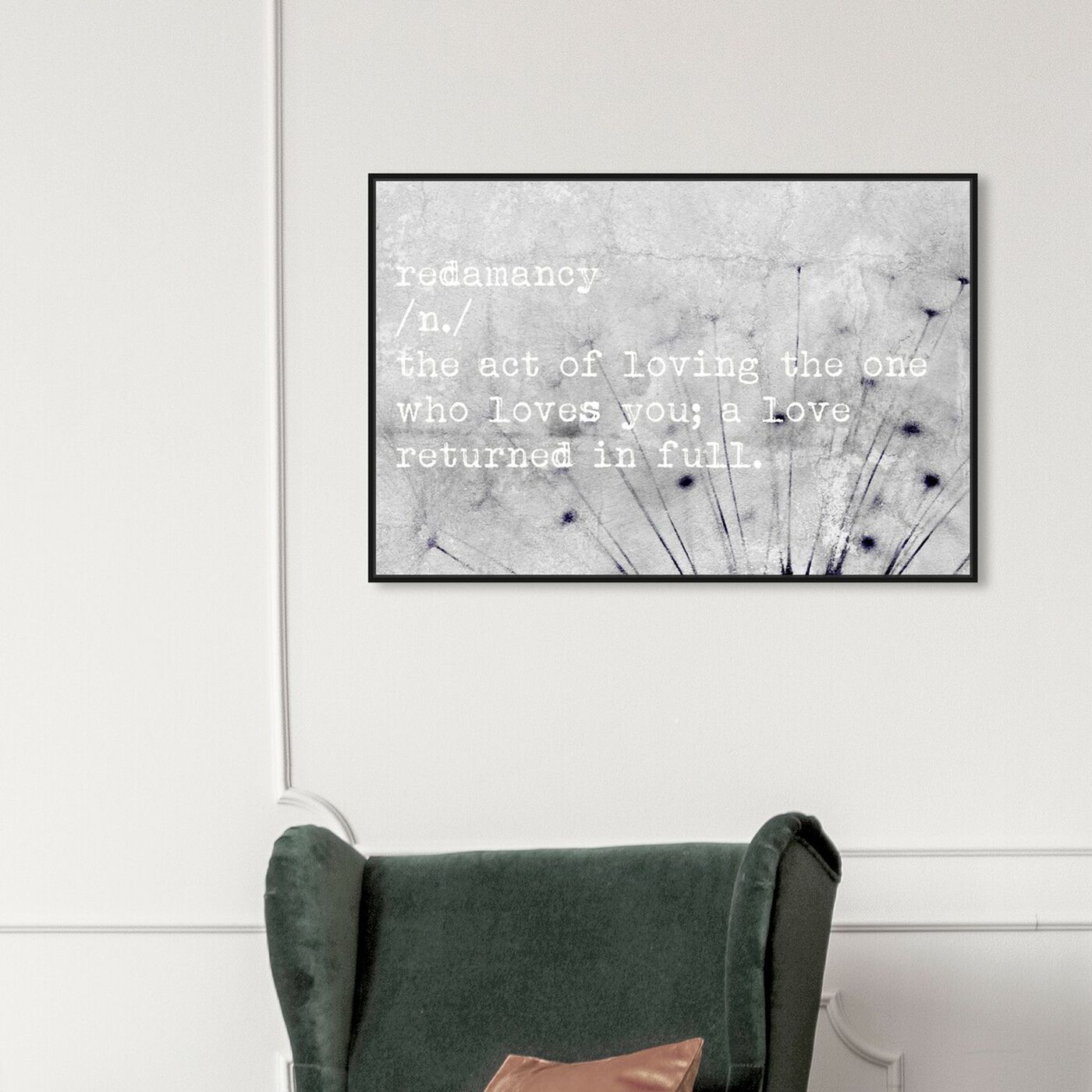 Hanging view of Redamancy II featuring typography and quotes and love quotes and sayings art.