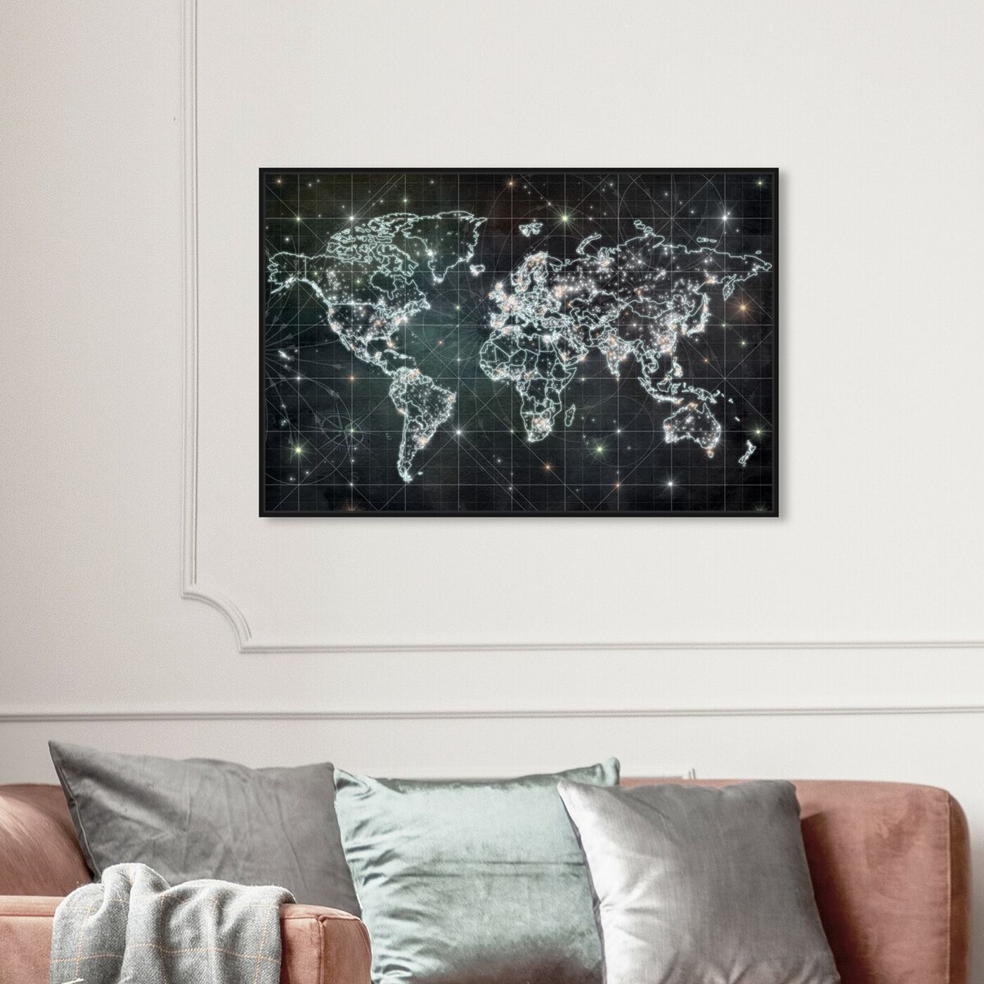 Hanging view of Star Map featuring astronomy and space and constellations art.