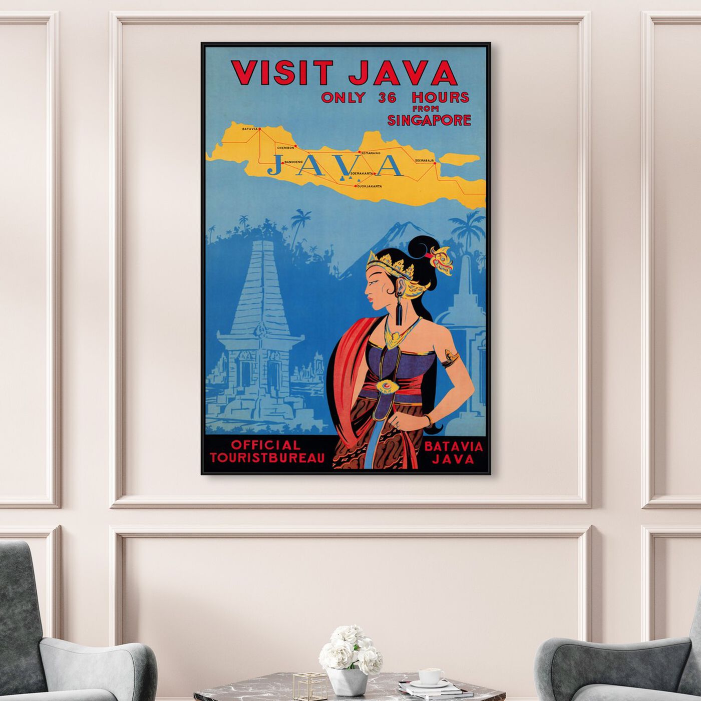 Hanging view of Visit Java featuring world and countries and asian countries art.