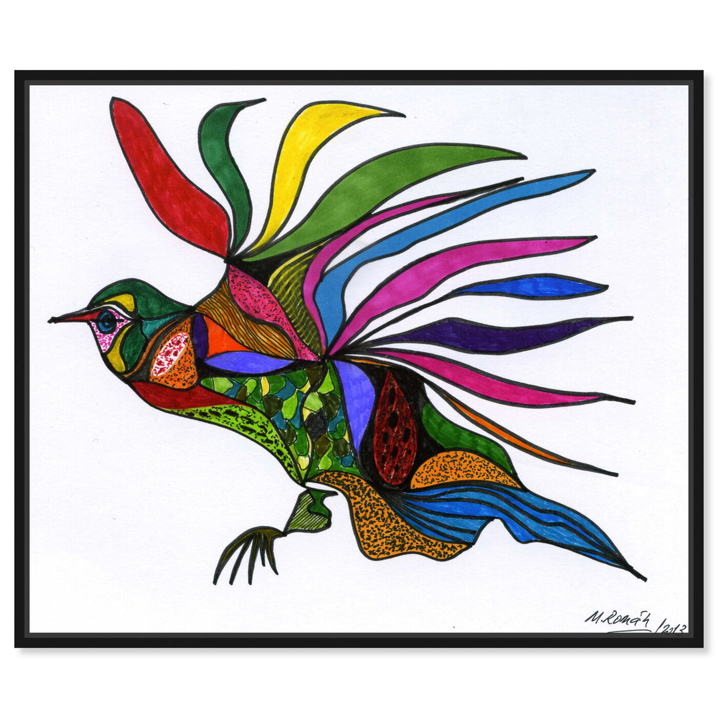 Front view of Bird of Paradise featuring animals and birds art.