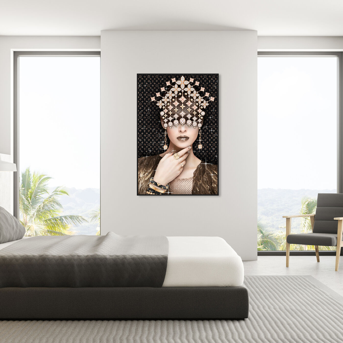 Hanging view of Monogram Lux featuring fashion and glam and jewelry art.