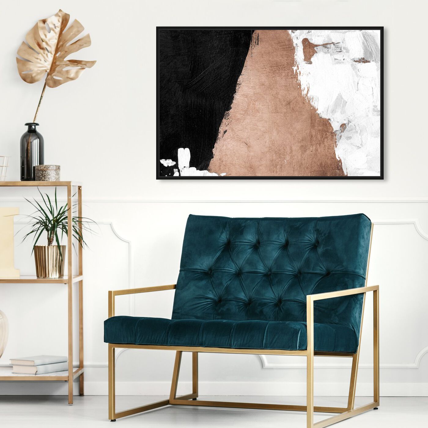 Hanging view of Night and Day Rose Gold featuring abstract and paint art.