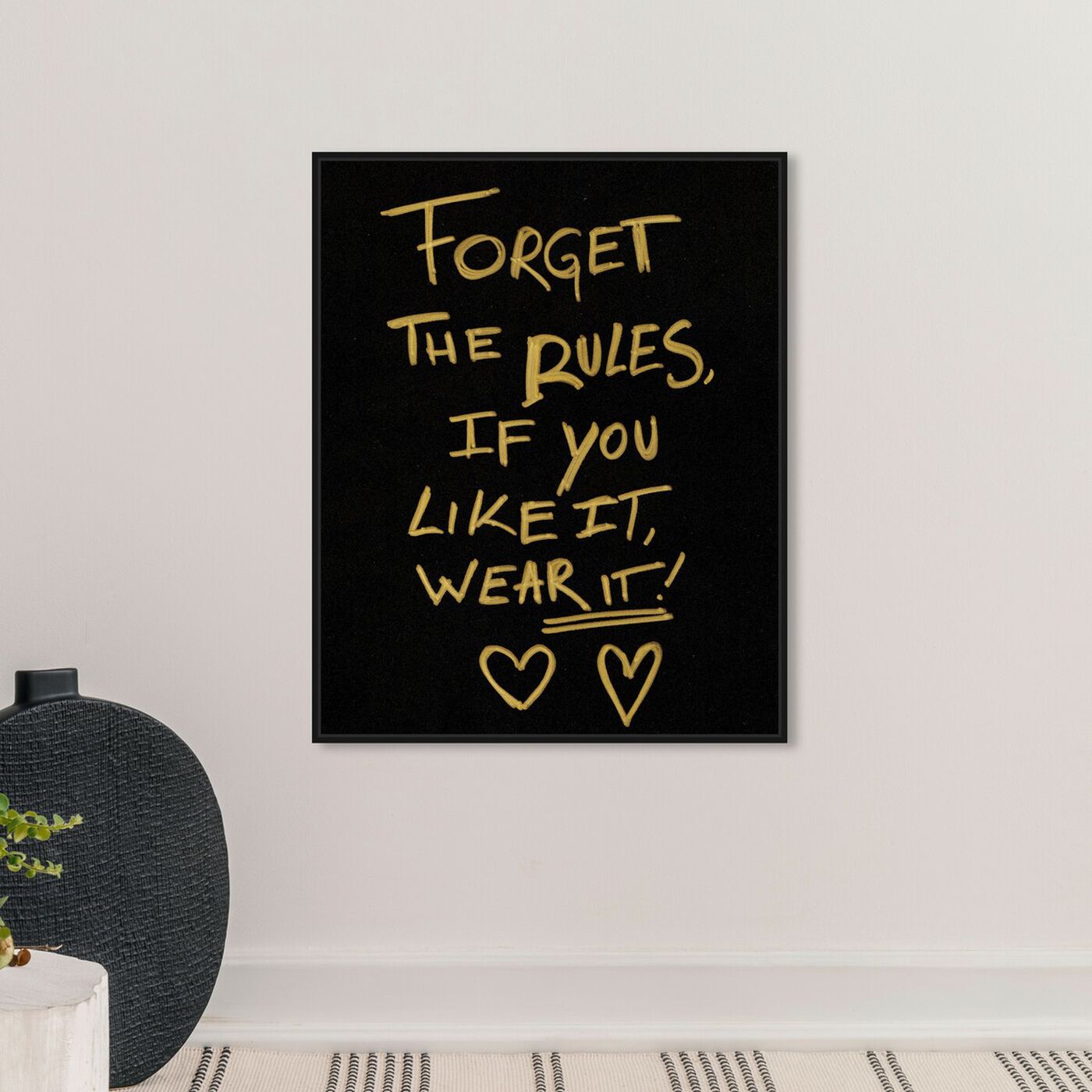 Hanging view of No Rules featuring typography and quotes and fashion quotes and sayings art.