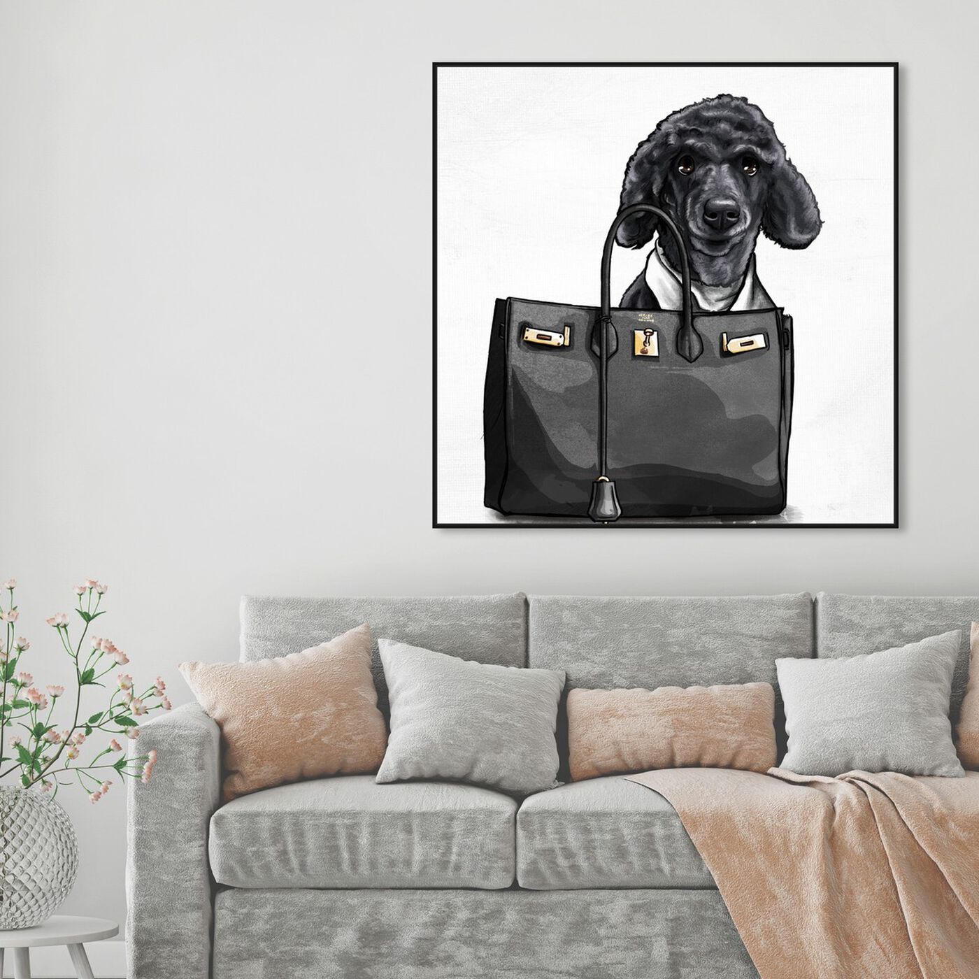Hanging view of Handbag Bestie Custom featuring fashion and glam and handbags art.