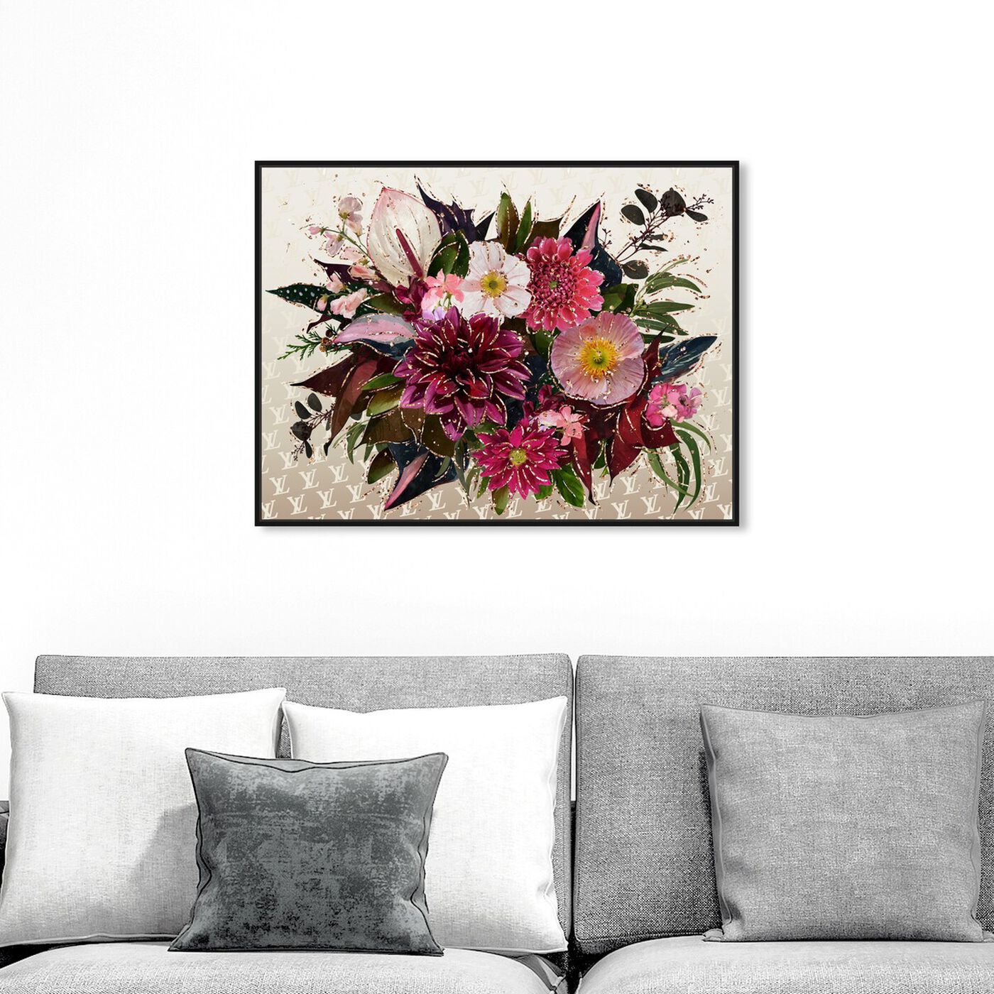Hanging view of The Royal Bouquet featuring floral and botanical and florals art.