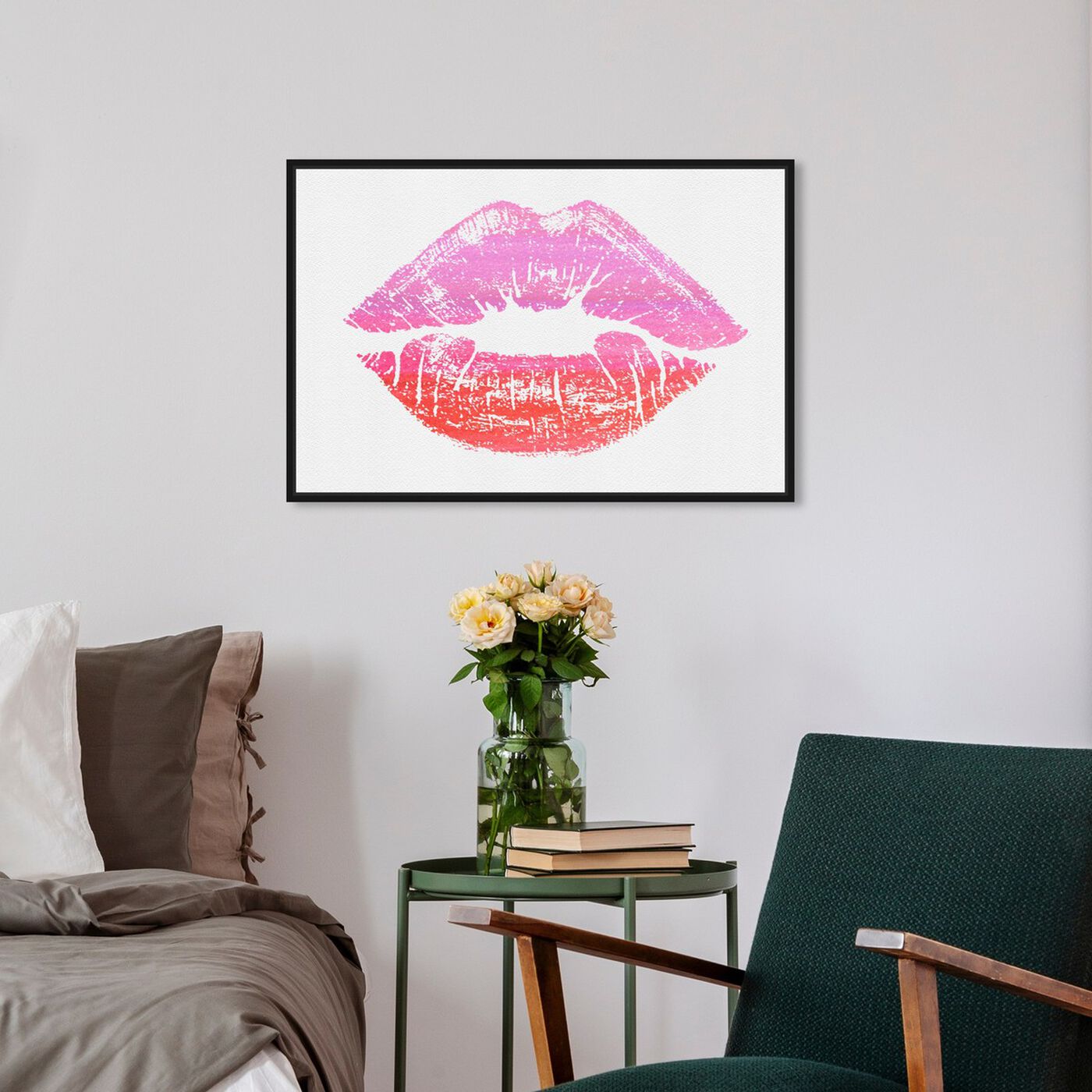 Hanging view of Berry Kissable featuring fashion and glam and lips art.