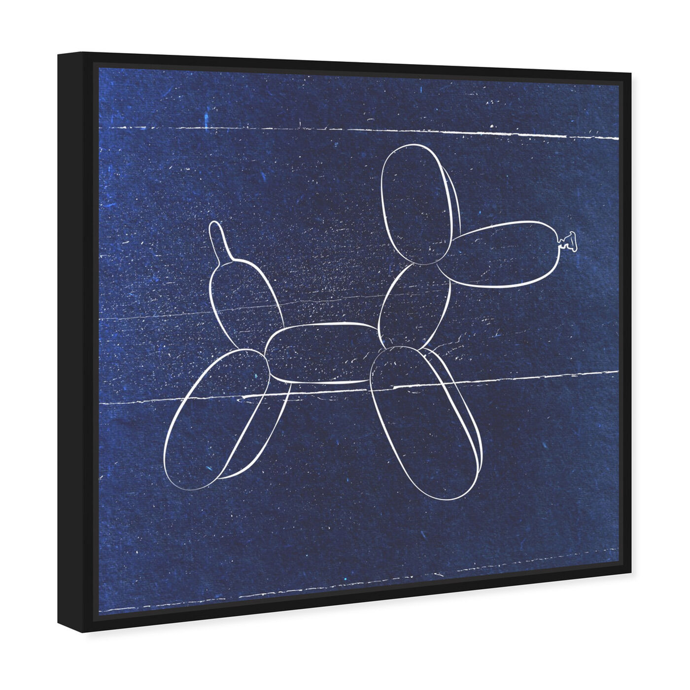 Angled view of Balloon Dog Blueprint featuring animals and dogs and puppies art.