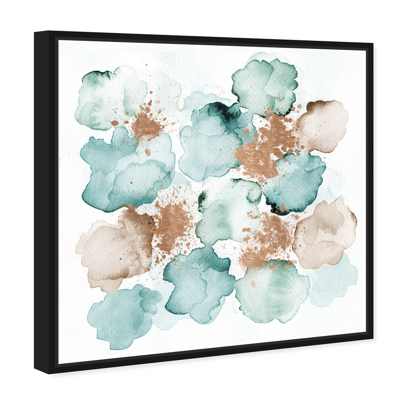 Angled view of Rose Gold Sea Glass featuring abstract and watercolor art.