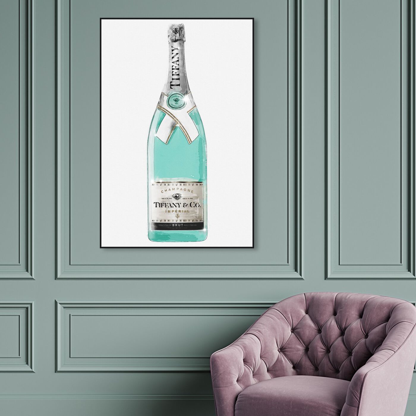 Hanging view of Priceless Champagne featuring drinks and spirits and champagne art.