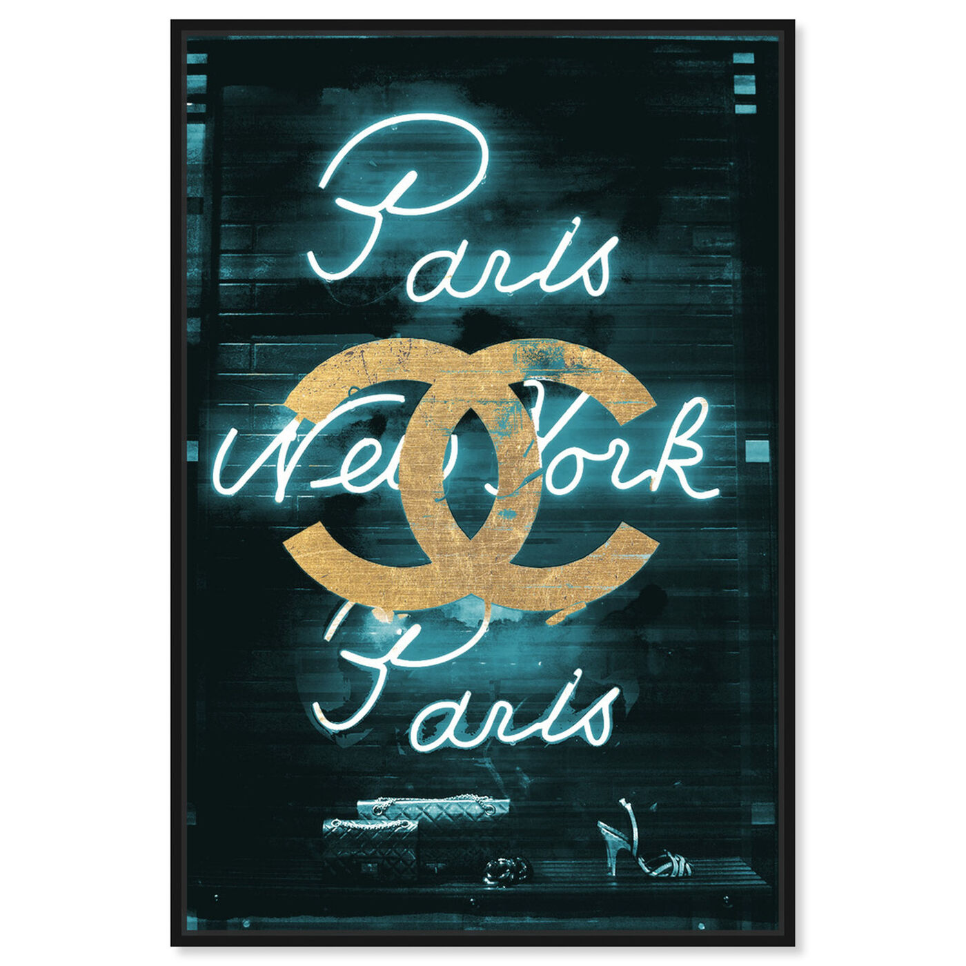 Front view of Paris New York featuring fashion and glam and fashion art.