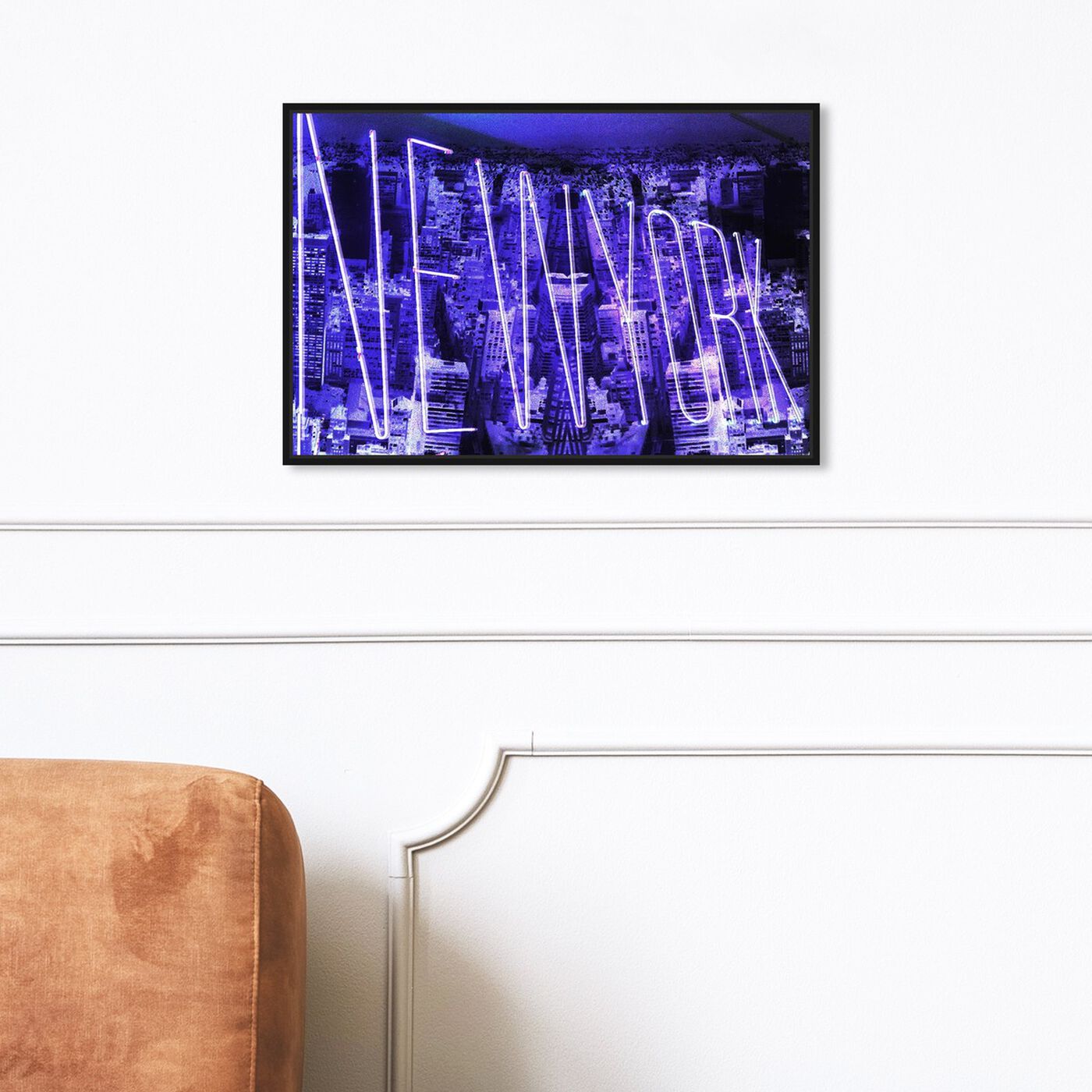 Hanging view of New York Neon featuring cities and skylines and united states cities art.