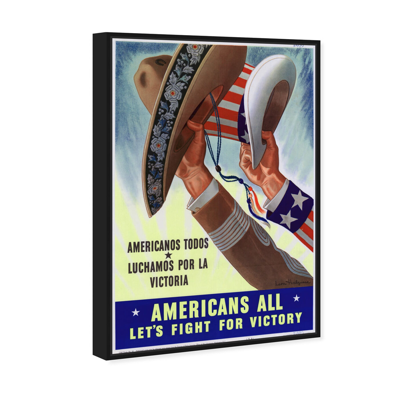 Angled view of Americans All featuring advertising and posters art.