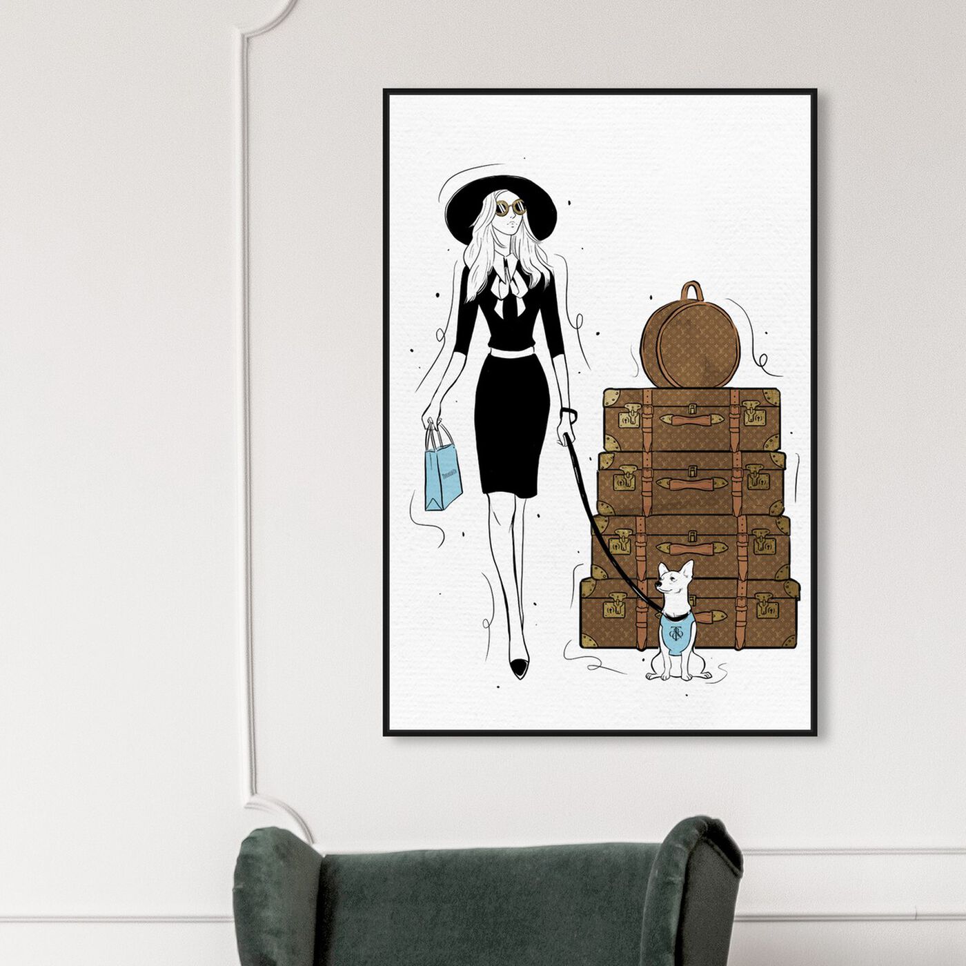 Hanging view of Traveling Companion featuring fashion and glam and travel essentials art.