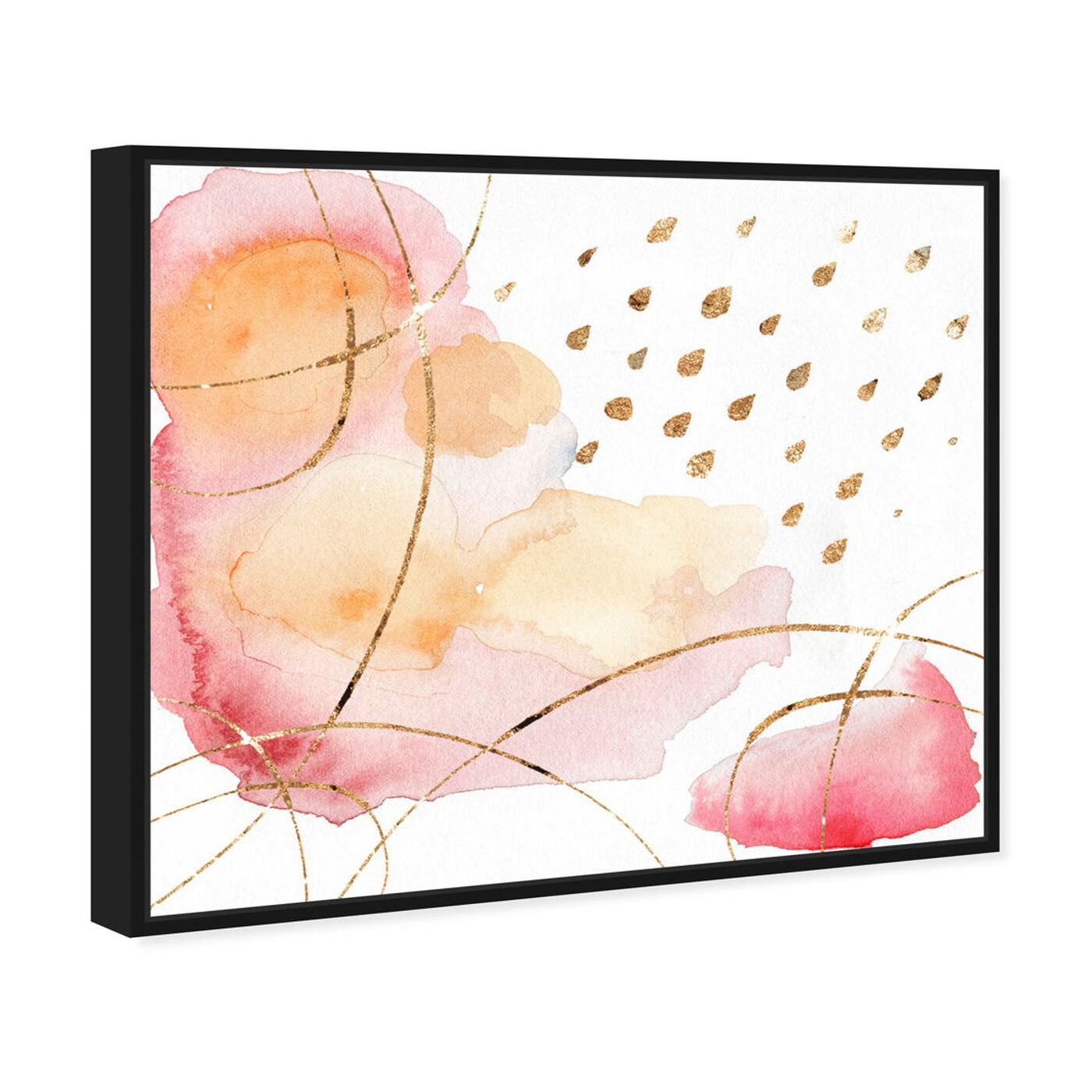 Angled view of Rain Or Shine Coral featuring abstract and watercolor art.