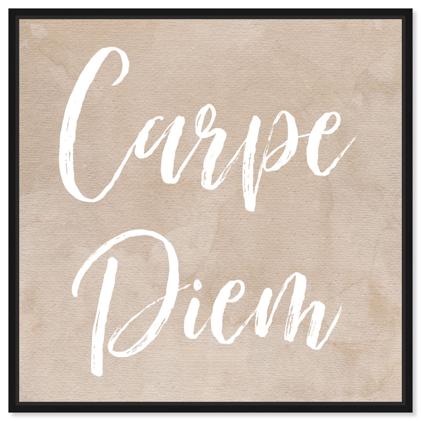 Front view of Carpe Diem Tan featuring typography and quotes and inspirational quotes and sayings art.