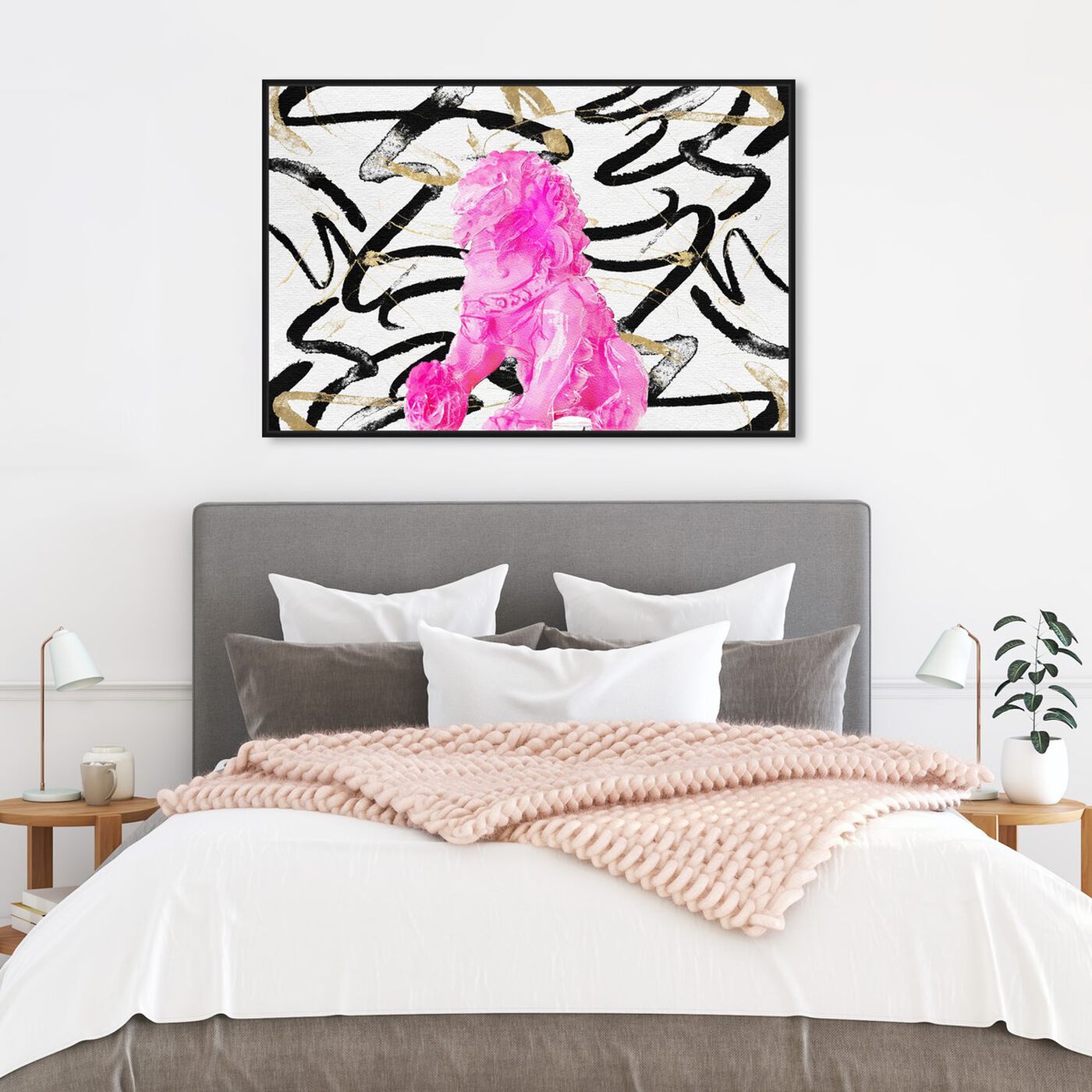 Hanging view of Pink Foo Inks by Julianne Taylor featuring abstract and paint art.