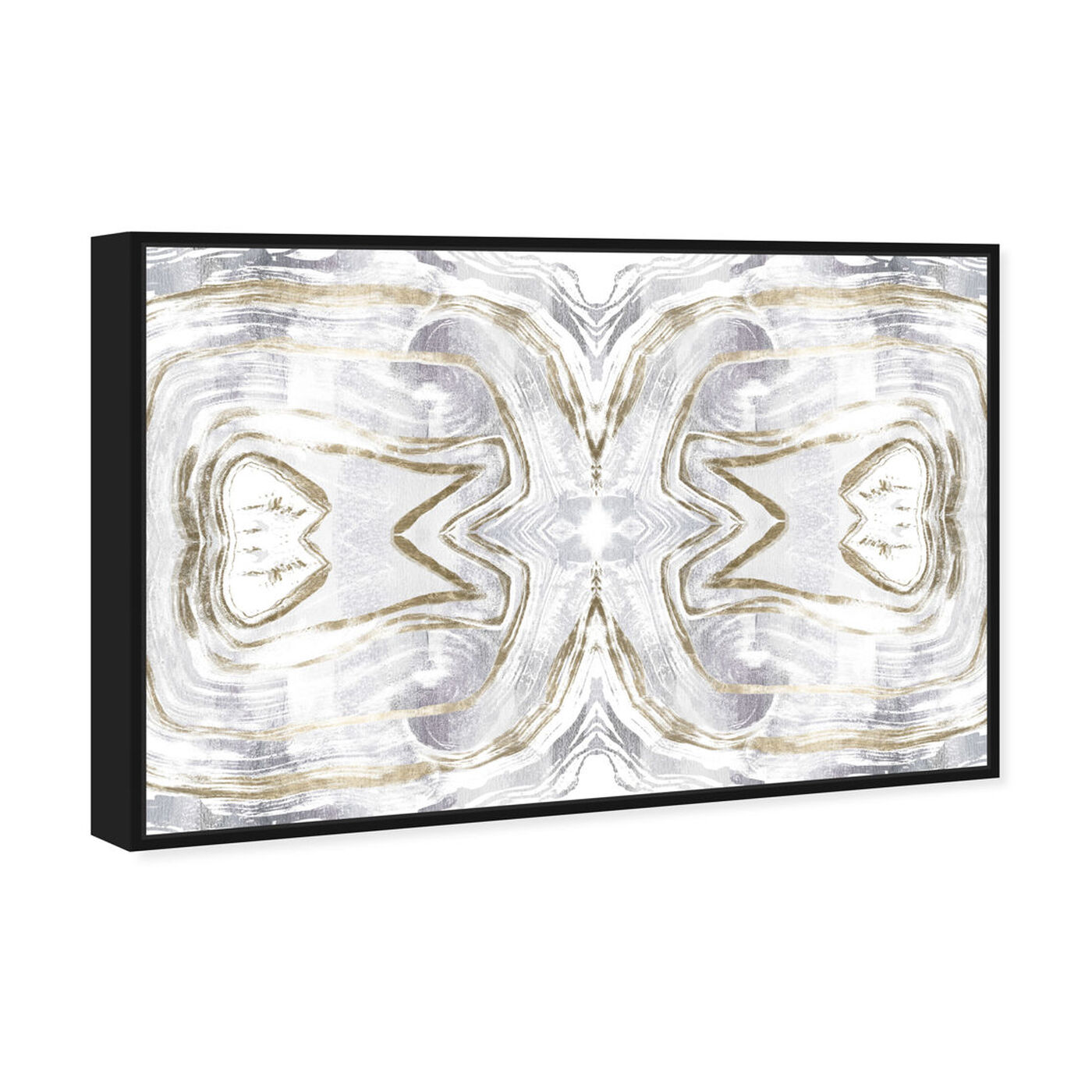 Angled view of Love in Stone Gold and White featuring abstract and crystals art.