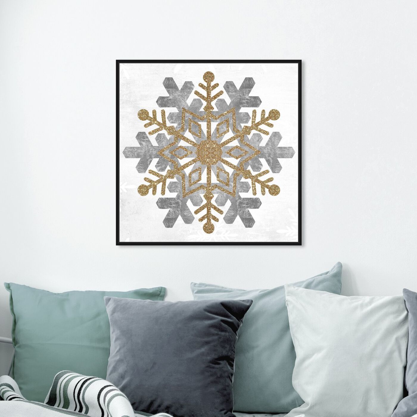 Hanging view of Snow Flake Gold featuring holiday and seasonal and seasons art.