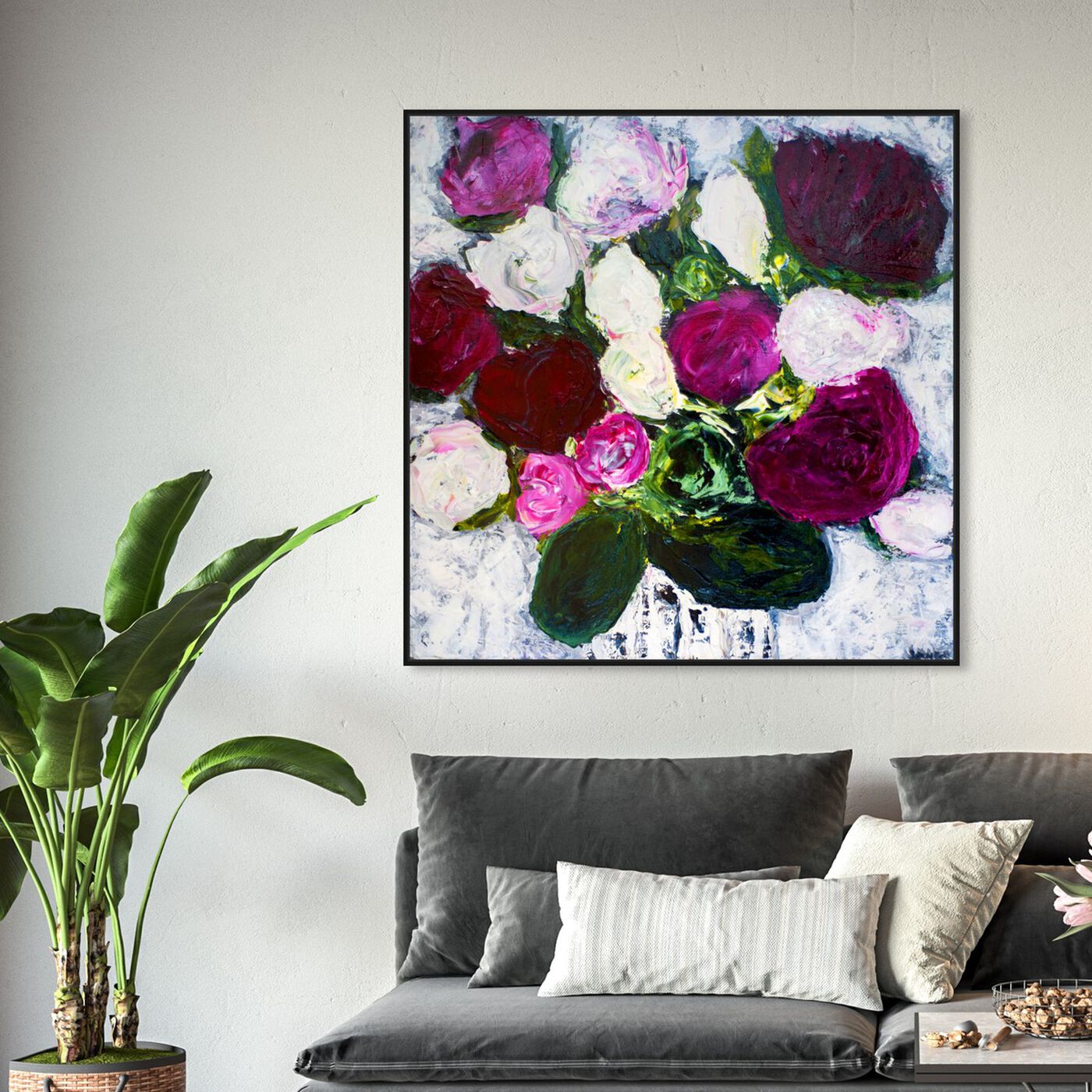 Hanging view of A New Romance by Claire Sower featuring floral and botanical and florals art.