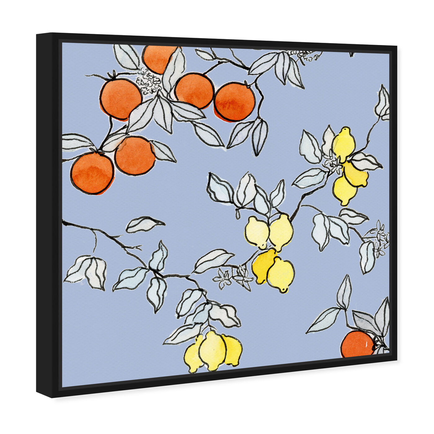 Angled view of Lemon tree featuring food and cuisine and fruits art.