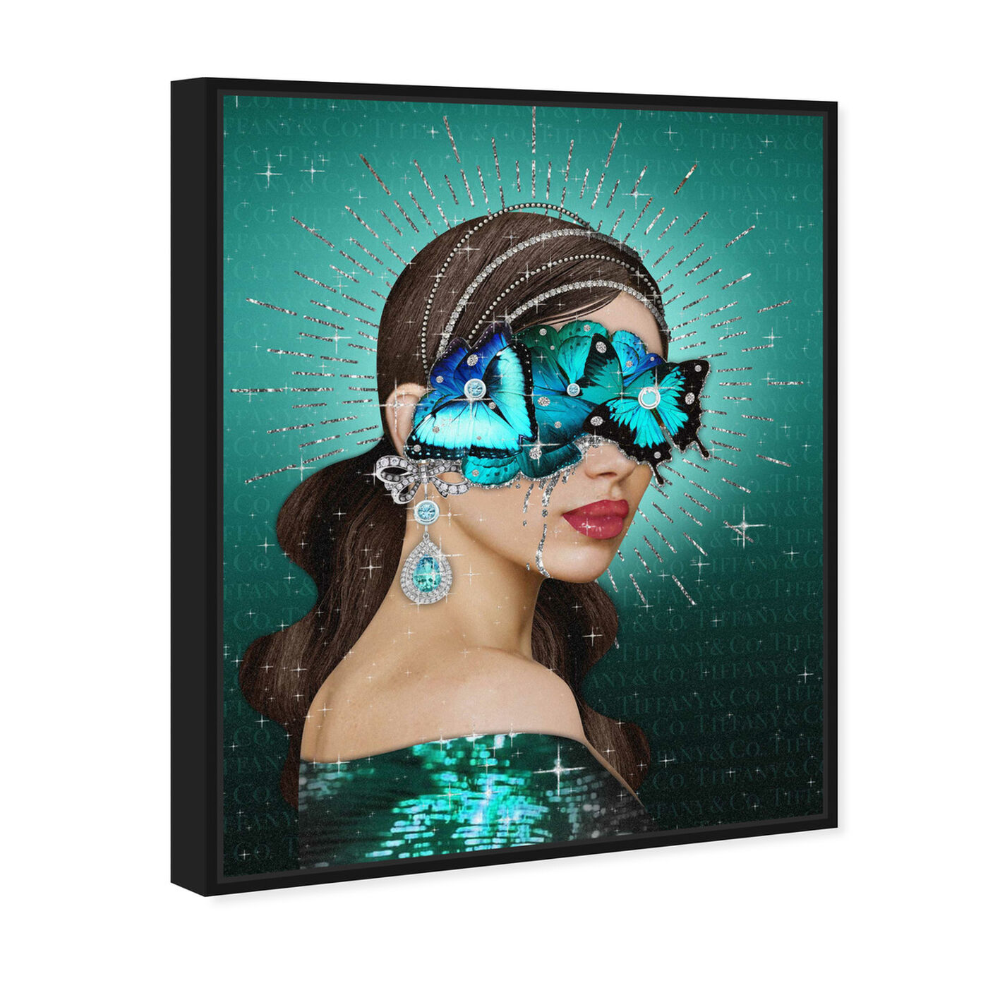 Angled view of Turquoise Queen featuring fashion and glam and portraits art.