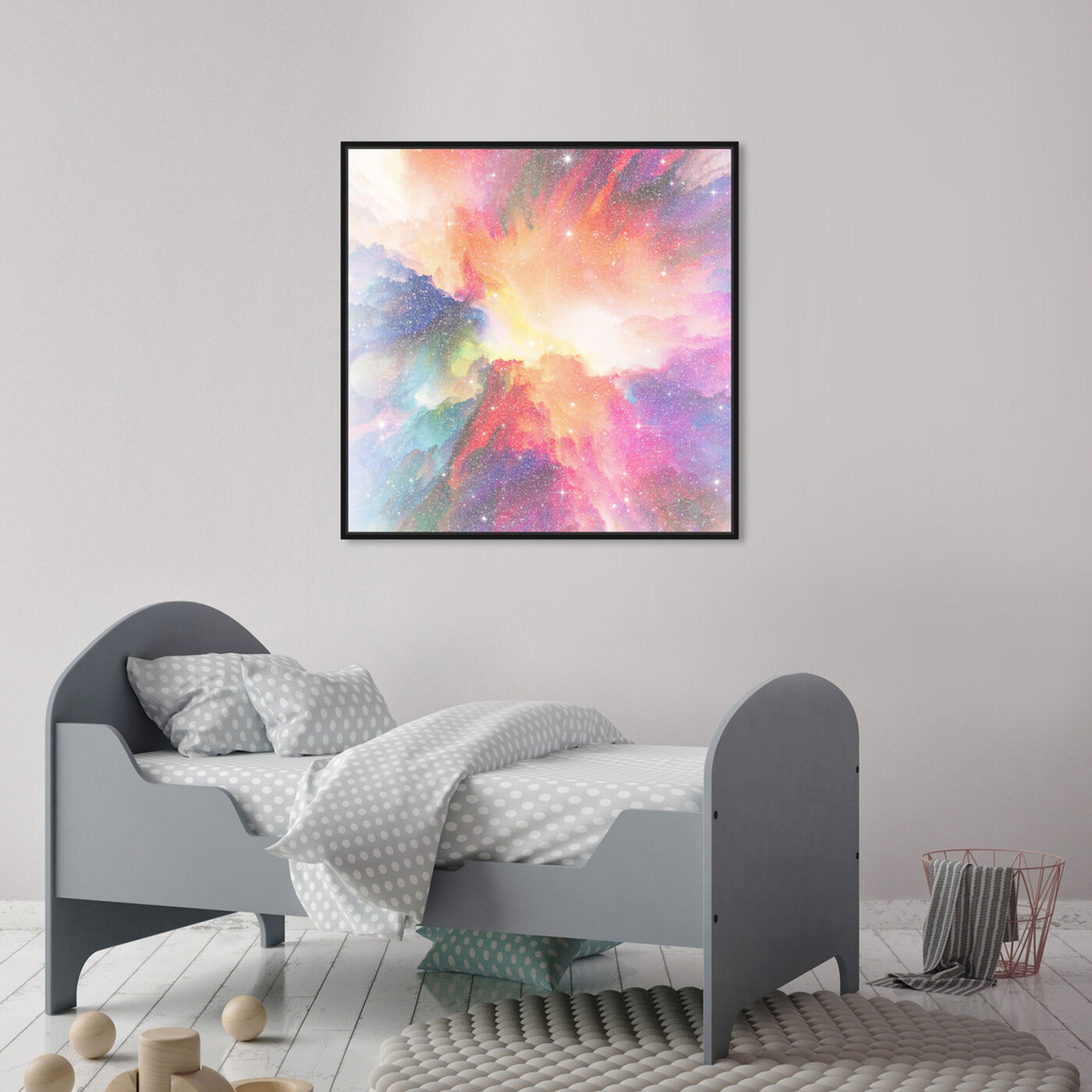 Hanging view of Pastel Bloom featuring abstract and textures art.