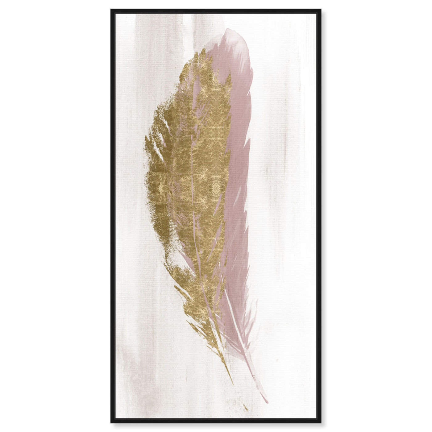 Front view of Blush and Gold Feather featuring fashion and glam and feathers art.