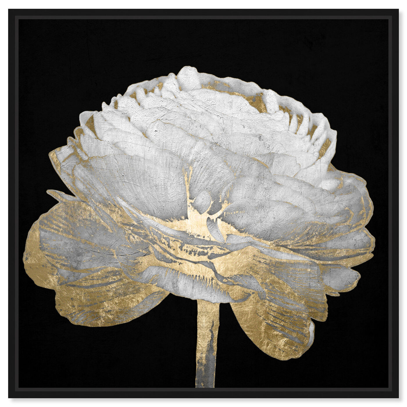 Front view of Gold and Light Floral II featuring floral and botanical and florals art.
