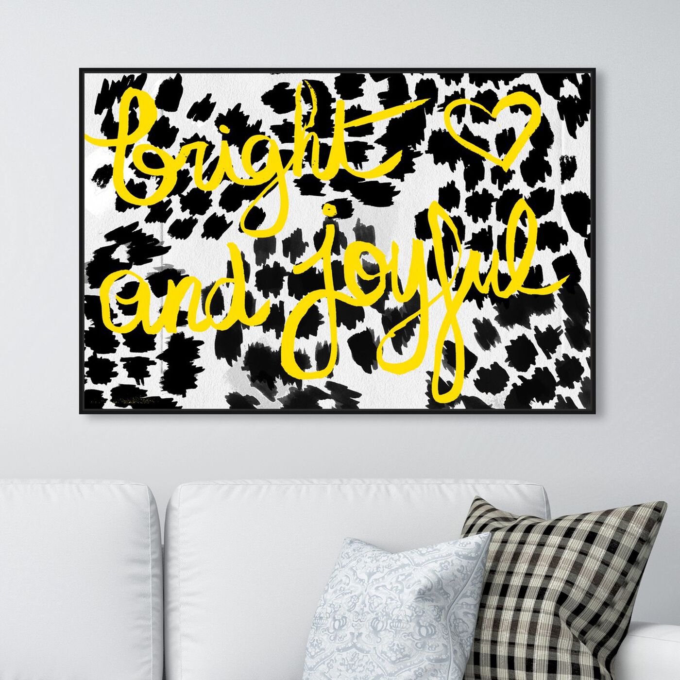 Hanging view of Bright and Joyful featuring typography and quotes and inspirational quotes and sayings art.
