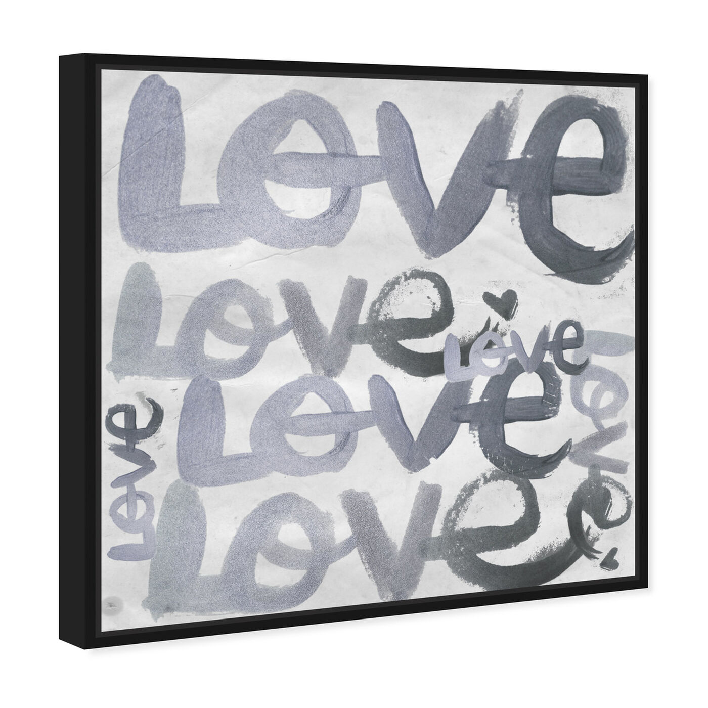 Angled view of Four Letter Word Silver featuring typography and quotes and love quotes and sayings art.