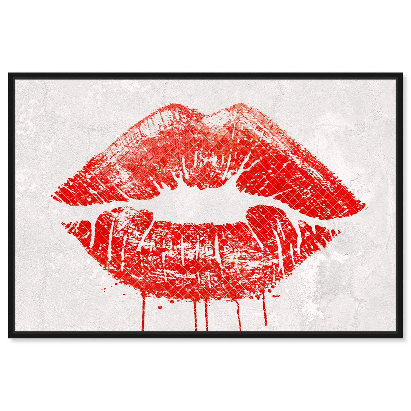 Front view of Solid Kiss RED I featuring fashion and glam and lips art.