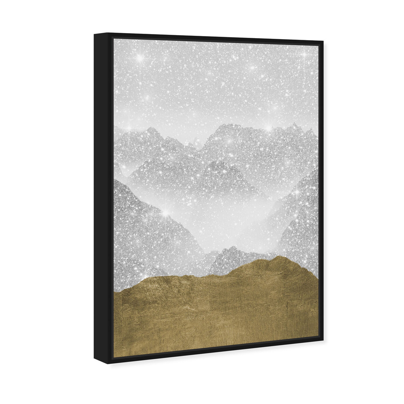 Angled view of Gold Mountain featuring abstract and textures art.