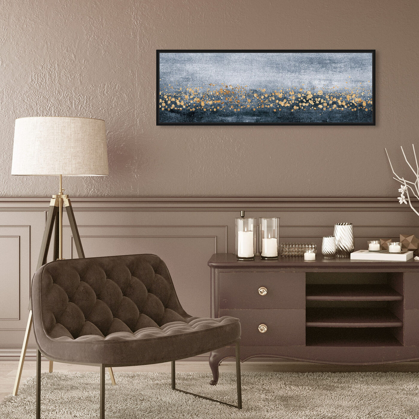 Hanging view of Down the River Horizontal featuring abstract and paint art.