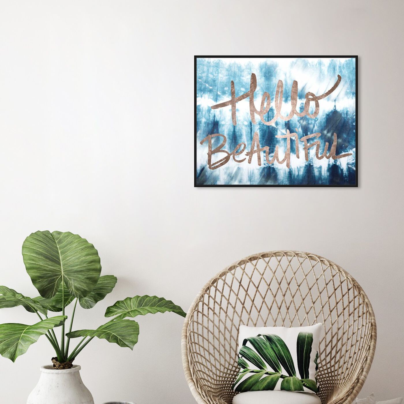 Hanging view of Hello Beautiful featuring typography and quotes and beauty quotes and sayings art.