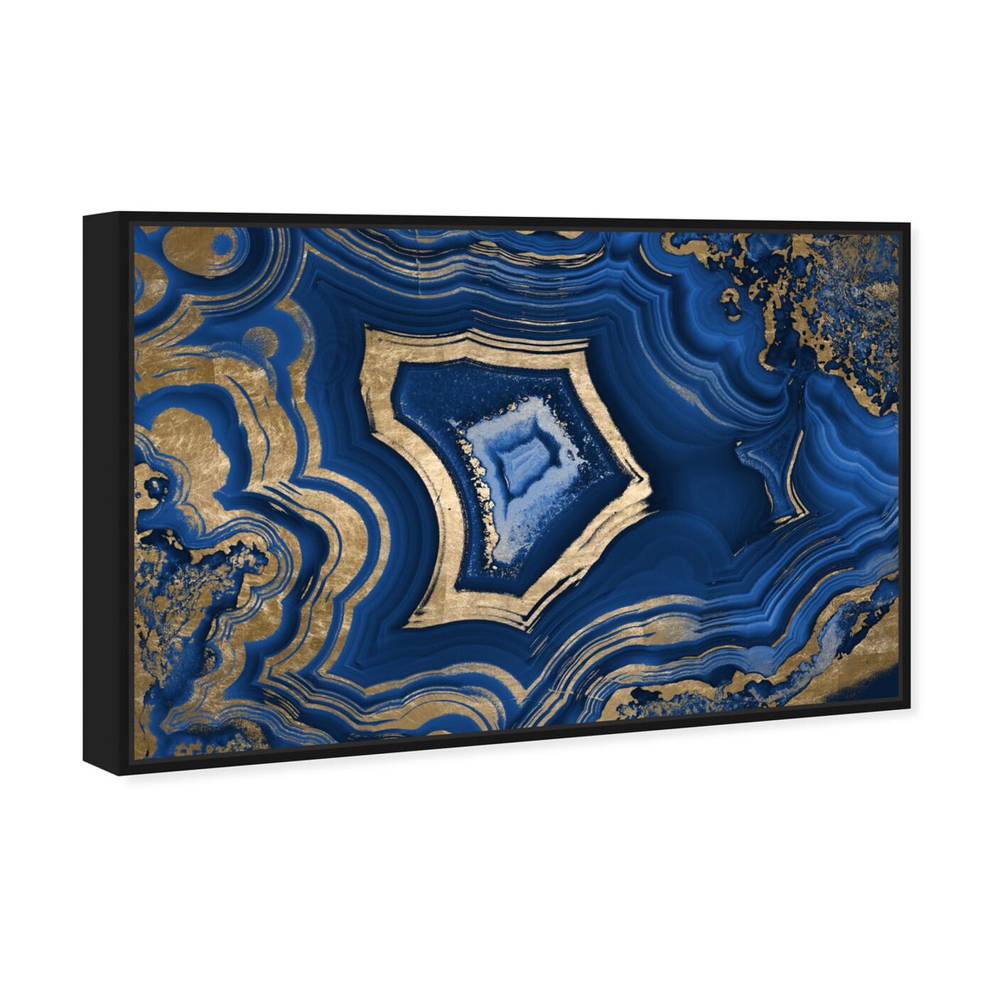 Angled view of Blue Geode featuring abstract and crystals art.