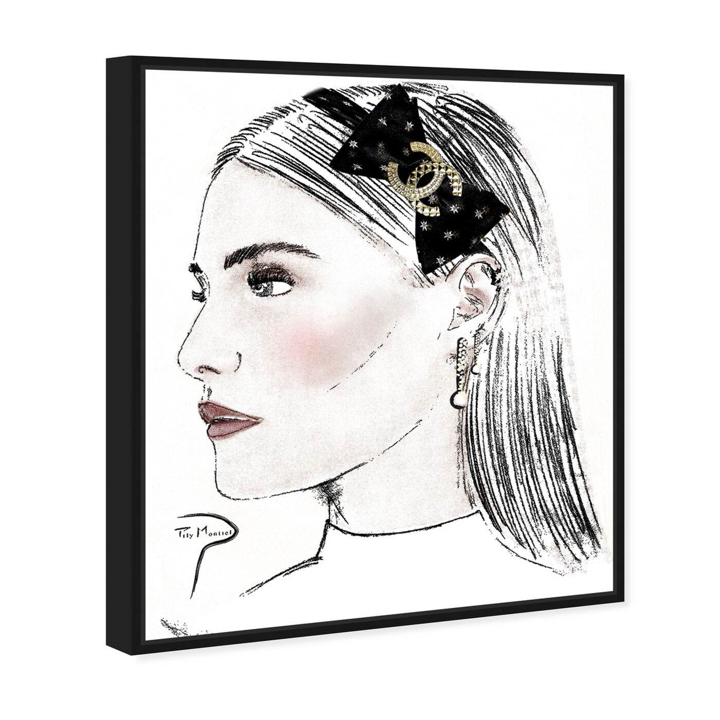 Angled view of Pily Montiel - PROFILE GIRL PENCIL featuring fashion and glam and portraits art.