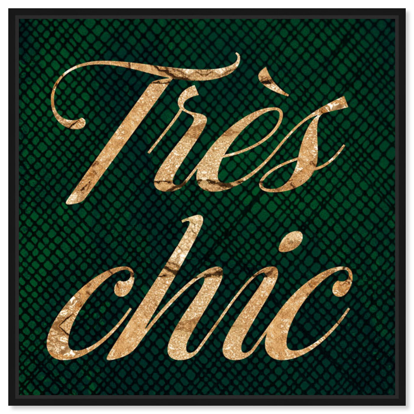 Front view of Tres Chic Emerald featuring typography and quotes and fashion quotes and sayings art.
