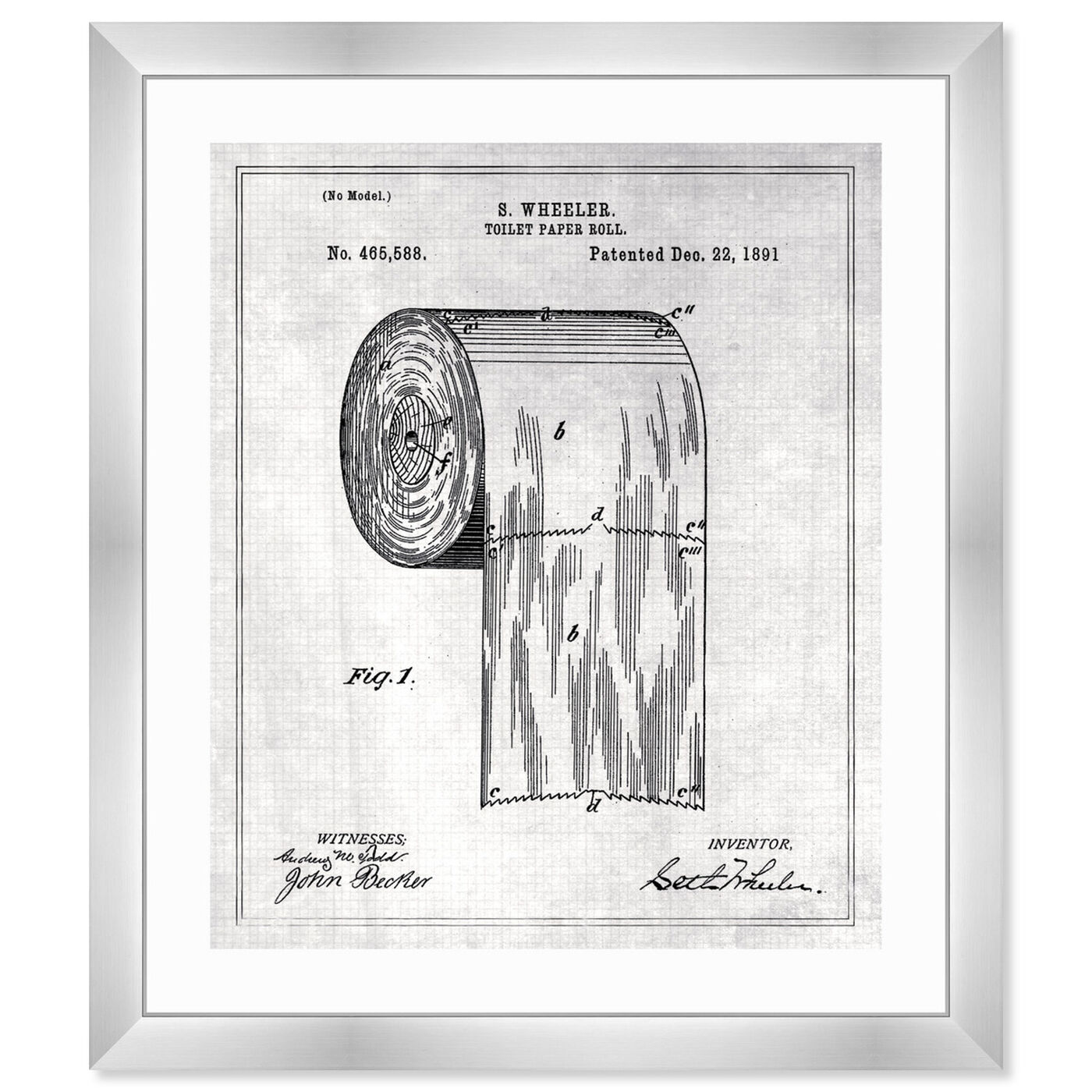 Front view of Toilet-Paper Roll 1891 II featuring bath and laundry and bath art.
